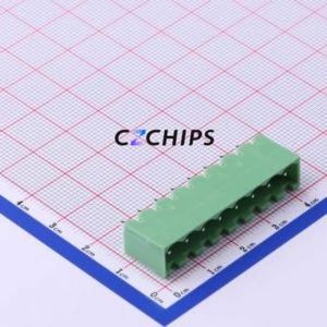 XY2500V-B-5.00-8P Plug-in Terminal Block Through hole,P=5mm Connector Board-to-Board / Socket - Closed 1x8P 5mm Green - Product Image 1