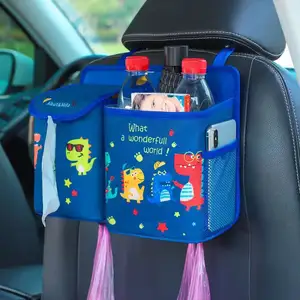 Kat karikatür araba koltuğu geri buz torbası yalıtım soğutucu depolama asılı çanta araba gövde organizatör ile soğutucu çanta