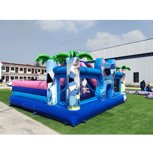 Aire de jeux gonflable commerciale, château gonflable bleu avec toboggan, structure de saut gonflable pour enfants - Product Image 3