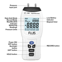 Ulf ET-920 D'air Portable Manomètre Différentiel Compteur Manomètre Numérique
