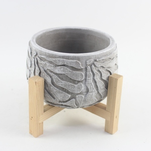 <span class=keywords><strong>Maceta</strong></span> de Cemento de Diseño Original Personalizado y Duradero al por Mayor con Base de Madera, Jarra de Vela Aromática Única en Venta - Product Image 6