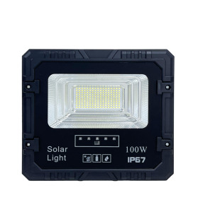 Projecteur solaire LED 100W IP65 5000K COB Lumière du jour Éclairage extérieur de jardin Montage mural Haute luminosité Certifié CE Télécommande - Product Image 2