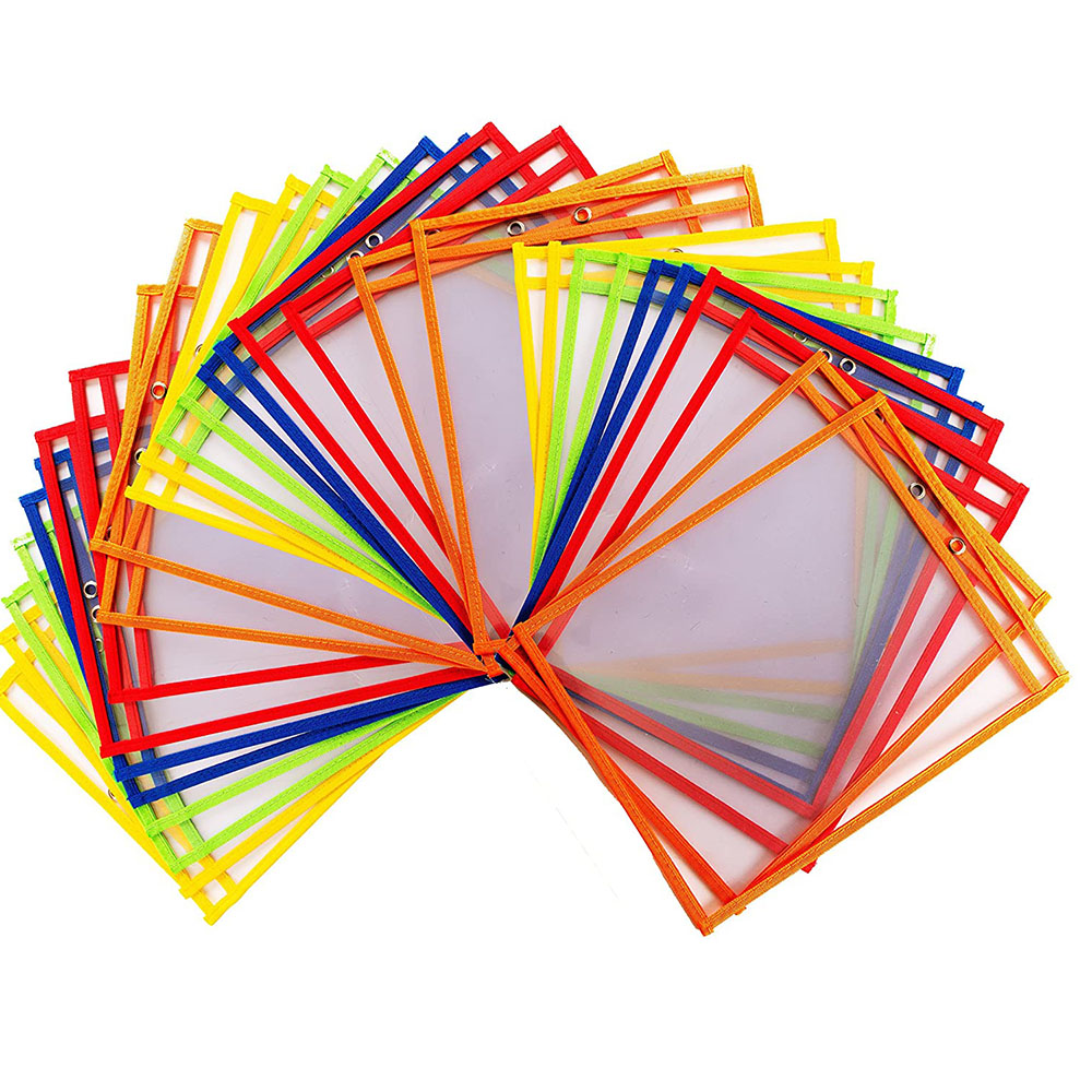 Распродажа, многоразовые, разные цвета, индивидуальные, сухие стирающие карманы для использования в классе и офисе