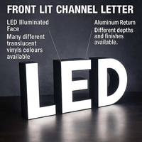 Enseignes murales LED rétroéclairées personnalisées en acier inoxydable 3D IP65 pour les magasins commerciaux, les hôtels, les entreprises, effet lumineux excellent
