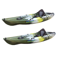 Bateau en plastique HDPE 2025, 1 place, léger, canoë-kayak de pêche avec accessoires, occasion