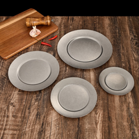 Assiette coréenne en acier inoxydable avec logo personnalisé, 14 cm, durable, polie, ronde, pour la viande, pour les restaurants BBQ et la cuisine
