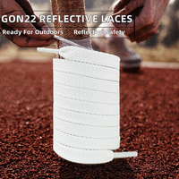 Lacets de sport réfléchissants personnalisés GON22 en polyester, largeur 10 mm, vendus par paire