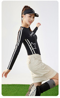 Femmes ruban imprimé à manches longues Yoga Tank Aist définition Stretch athlétique débardeur col rond nuage sensation sport T-shirt
