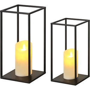 Lampe à bougie sans flamme Utung, pilier noir, rechargeable, fonctionne sur piles, lumière décorative pour mariage - Product Image 5