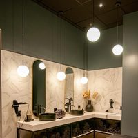 Luminaire circulaire de style nordique pour restaurant, centre commercial 8W, boule de verre montée en surface, design moderne