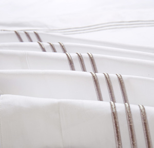 100% cotton khách sạn bedding Set sateen Duvet cover gối phong cách cổ điển thêu Khung 4 mảnh mô hình hình học thiết lập - Product Image 5