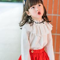 Ensemble chemise et jupe rouge pour poupée victorienne Hidehanky pour enfants, avec dentelle à œillets et volants, manches longues, tenue décontractée de princesse, vente en gros usine