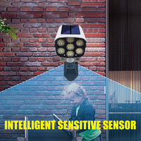 Caméra de sécurité factice à énergie solaire Dusk Dawn 2400mAh 12H 77LED Simulation de surveillance avec source de lumière LED 0 coût Maison Jardin