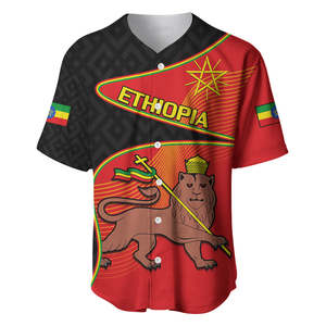 Etiopía Derg Downfall Day béisbol Jersey etíope León Judah impreso 100% poliéster 3D patrón transpirable al por mayor - Product Image 1