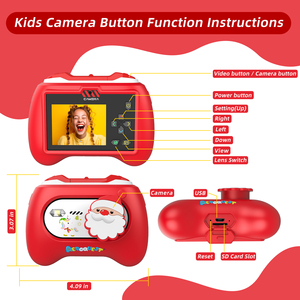 Cámara HD con Temática de Santa Claus para Niños, Grabación de Video 1080P y Fotos Creativas para Jóvenes Fotógrafos, Incluye Tarjeta SD - Product Image 3