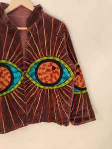 Chaqueta Suzani Hecha a Mano, Estilo Vintage, Bordada, Estilo Bohemio, Prenda Artesanal, Chaqueta de Terciopelo para Mujer, Chaqueta Suzani - Product Image 4