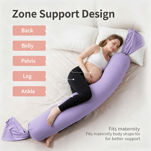 Oreiller de grossesse en forme de bonbon, long oreiller de maternité <span class=keywords><strong>pour</strong></span> femmes enceintes, <span class=keywords><strong>pour</strong></span> dormeurs latéraux, avec housse douce et lavable - Product Image 1