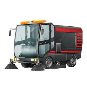 Full Closed Electric Big Street Sweeper Car Four-wheel Electric Street Sweeper Commercial Ride on Road Floor Sweeper 48V 240L