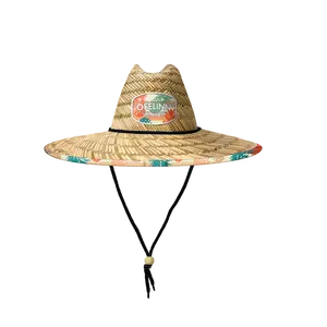 Wholesale Tropical Sun Shade Wide Brim Straw Beach Hats Uv Resistant Natural Material Lifeguard Straw Sun Hats