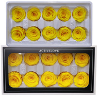 Têtes de roses fraîches préservées de 4 cm, très demandées, fleurs véritables sans additifs, couleur personnalisable pour l'artisanat DIY et les décorations de Noël