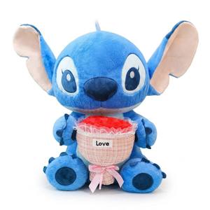 Peluche de <span class=keywords><strong>Lilo</strong></span> & Stitch con Flores, Peluche Corto de Algodón PP de 31-50 cm, Juguete para Bebés - Product Image 1