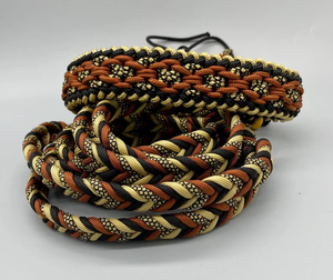 Verstelbare Luxe Hond Touw Riem Nylon <span class=keywords><strong>Reflector</strong></span> Gevlochten Paracord Kralen Kraag Effen Patroon Kleine Hond Riem Kraag De Macrame - Product Image 2