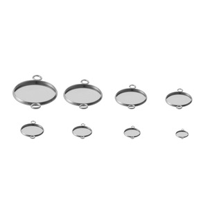 Baki Perhiasan dari Tanah Liat Polimer, Baki Cabochon Kosong dari Baja Anti Karat, Alas DIY untuk Gelang, Komponen Perhiasan - Product Image 5