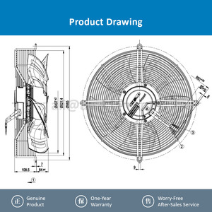 For S3G500-AM56-21/F02 230V AC 3.4A 750W 1420RPM Electric ODM Cooling Tower <b>Air</b> <b>Conditioner</b> Condenser Axial Cooling <b>Fan</b> - Product Image 4