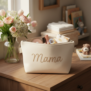 Borsa Cosmetica in Tela Ricamata Calda e Accogliente <span class=keywords><strong>per</strong></span> Mamma, Grande Capacità <span class=keywords><strong>per</strong></span> l'Uso Quotidiano - Product Image 1