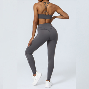 Completo Sportivo da <span class=keywords><strong>Donna</strong></span> <span class=keywords><strong>con</strong></span> Logo Personalizzato, Top Incrociato per Yoga e Attività all'Aperto, Alta Elasticità, <span class=keywords><strong>con</strong></span> Imbottitura al Petto, per Corsa ed Esercizio Fisico - Product Image 6