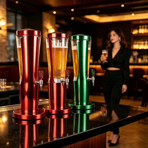 Customized Bar Nightclub Party Luxury Glossy Iron <b>Beer</b> Tower 3L Capacity Durable Beverage Liquor Juice Draft <b>Beer</b> Serving - Product Image 2