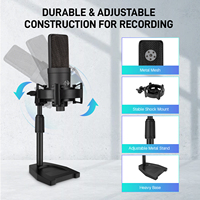 BAIFEILI X404A Kit de Microphone de bureau de jeu professionnel support ABS à condensateur portable XLR pour Studio d'ordinateur PC pour église