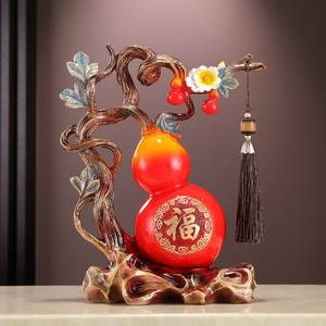 Wufu Linmen gran arte popular calabaza ornamento porche TV gabinete vino gabinete Decoración Para sala de estar y regalo de inauguración de la casa - Product Image 1