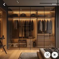 Armoire en verre transparent pour dressing, placard en aluminium durable pour chambre à coucher, armoire simple pour villa
