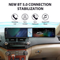 MOOKAKA 12.3 + 4.99+12.3" Radio pour Toyota Highlander 2009-2014 Android15 Navigation GPS Écran interactif Carplay sans fil
