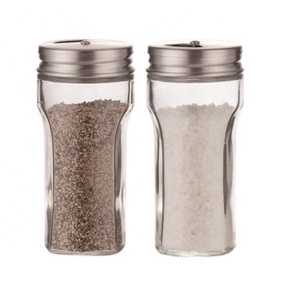 Pots à épices en verre d'une capacité de 80ml avec couvercle torsadé en acier inoxydable, 2 ouvertures au choix pour <span class=keywords><strong>organisateur</strong></span> de cuisine - Product Image 1