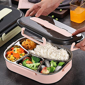 Lonchera Bento de Acero Inoxidable Reutilizable a Prueba de Fugas con Logotipo Personalizado, Contenedor de Alimentos para Preparación de Comidas OEM ODM, Empaque de Marca Privada - Product Image 3