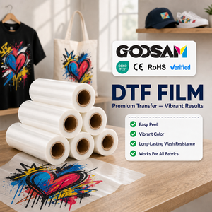 ฟิล์ม PET DTF แบบลอกร้อน-เย็น คุณภาพพรีเมียม ม้วนขนาด 30 ซม. 33 ซม. 60 ซม. ฟิล์มถ่ายโอนความร้อนแบบสองด้าน ผิวด้าน สำหรับเครื่องพิมพ์ DTF ลงบนเสื้อยืด - Product Image 1