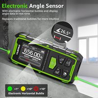 Télémètre laser numérique de précision Huepar BLM-100G vert bilatéral 200m avec conversion d'unités, outil de mesure laser rechargeable