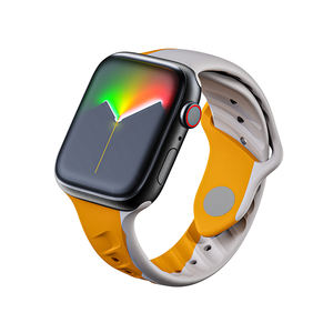 Fibbia in <span class=keywords><strong>alluminio</strong></span> a doppio colore resistente FKM Fluororubber per <span class=keywords><strong>Apple</strong></span> <span class=keywords><strong>Watch</strong></span> cinturino di ricambio alla moda cinturino bicolore per orologio - Product Image 2