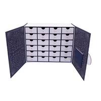 Couronne Won personnalisé rose muti-fonction 12 jours calendrier de l'avent ramadan boîte date stockage magnétique boîte-cadeau pour bonbons cookie chocolat
