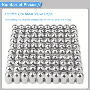 Chrome Plated Hex Valve <b>Cap</b> 13mmx10mm Universal Tubeless Tire <b>Dust</b> Cover With Gasket For Car Repair - Product Image 3