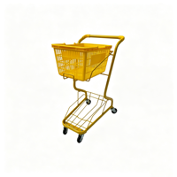 Chariot de courses à double étage pour supermarché, machine d'arcade, snack-bar, magasin d'accessoires, stand de rue, magasin de proximité, KTV, chariot