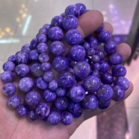 Bracelet en pierre de charoïte de haute qualité, pierre naturelle, perles rondes