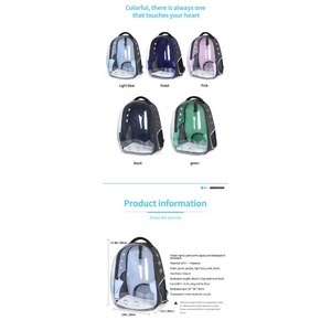 BSCI Factory Fashionable transparent pet <b>backpack</b> <b>carriers</b> breathable cats pet <b>carriers</b> for cat <b>dog</b> small animal - Product Image 3