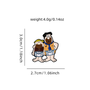 YINI üretici Flintstones-Fred Fred & Barney emaye pin-canlı Retro karikatür Duo rozeti | Nostaljik koleksiyon ve hediye - Product Image 5