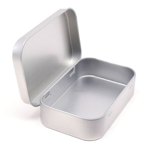 Bán buôn đen trắng Sliver hình chữ nhật nhỏ Kim loại thuốc lá Quà Tặng Kẹo Bạc Hà bao bì bản lề hộp thiếc nhỏ/có thể cho kẹo - Product Image 2