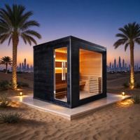 Ruang Sauna Luar Ruangan Langsung dari Pabrik, Kabin Sauna Uap Basah Kayu Cedar Merah Hemlock untuk Spa Taman Belakang Rumah