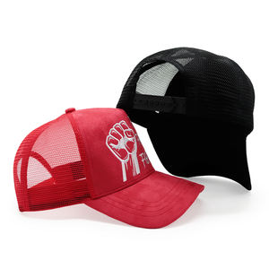 Brodé Concevez votre propre casquette de camionneur en daim à 5 panneaux en maille personnalisée de haute qualité - Product Image 4