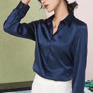 Chemisier en Soie de Mûrier Véritable Brodé à Manches Longues 19mm pour Femme, Collection Printemps 2026 – Style Décontracté et Élégant - Product Image 3